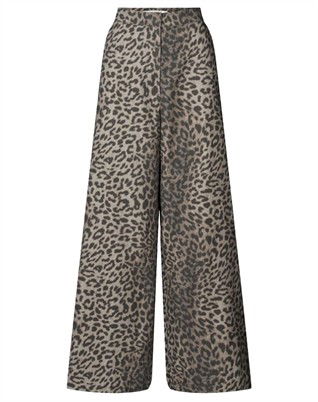 Inja Leopard print Wide Leg Bukser - Snow Leopard